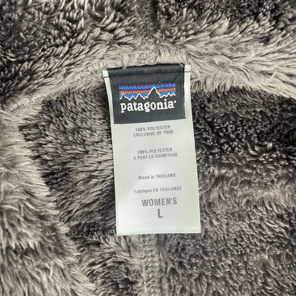 PATAGONIA Fleece Hoody Jacket Womens L Teddy Fluffy String tie Brown - Picture 4 of 7